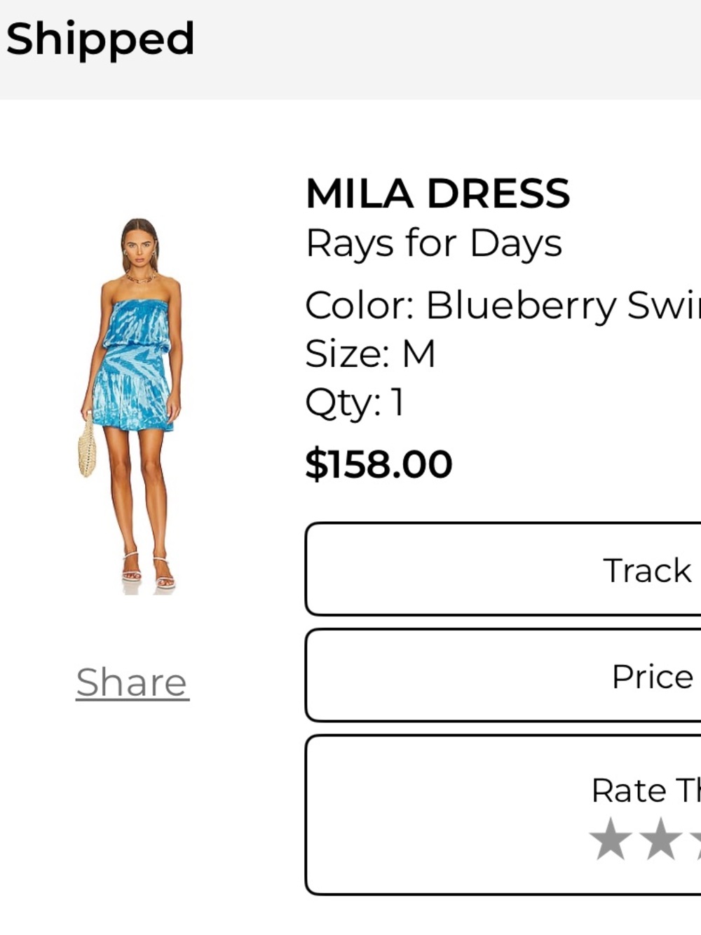 Rays for Days Strapless Mini Dress in Blueberry Swirl